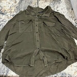 Olive Green Button-Up Shirt